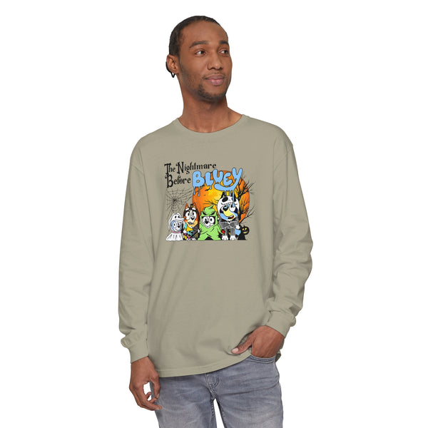 Nightmare Before Bluey | Unisex Garment-dyed Long Sleeve T-Shirt