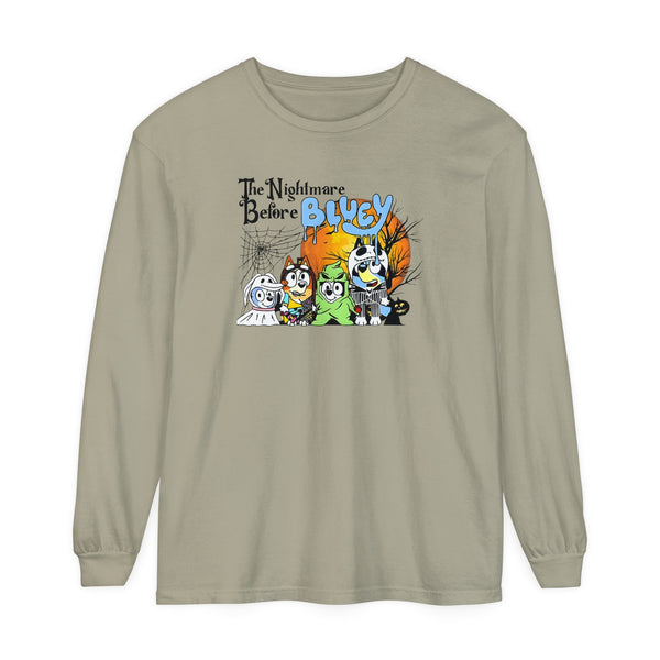 Nightmare Before Bluey | Unisex Garment-dyed Long Sleeve T-Shirt