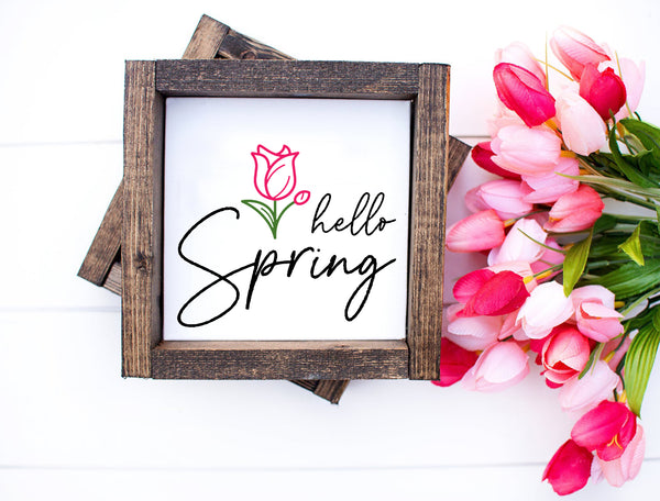 Hello Spring | Wood Sign