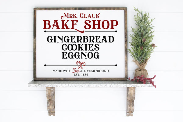 Mrs. Claus' Bake Shop | Wood Sign