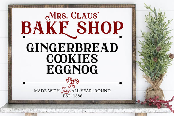 Mrs. Claus' Bake Shop | Wood Sign