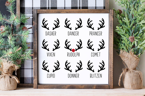 Reindeer Names.2 | Wood Sign