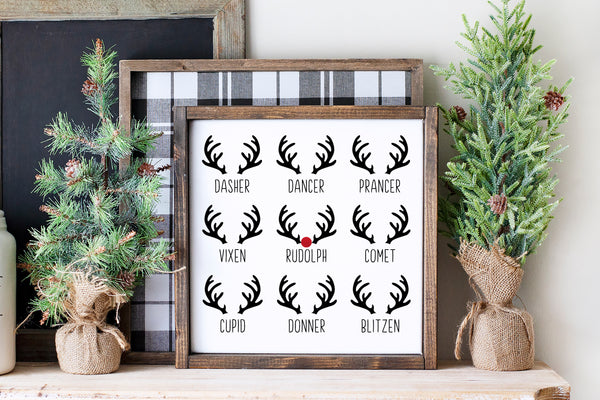Reindeer Names.2 | Wood Sign