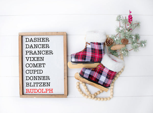Reindeer Names | Wood Sign